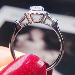 ▶925 Sterling Silver Plated Engagement Dainty Wedding Ring for Women, K965